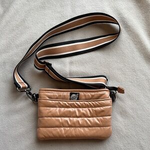 THINK ROYLN Quilted Beige Crossbody Bag